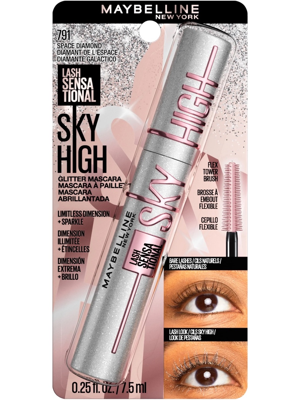 Maybelline Sky High Glitter Mascara in Space Diamond (Silver)